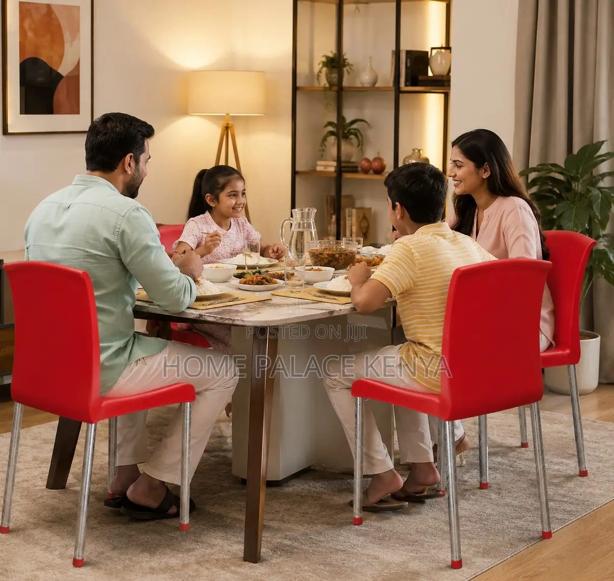 Plastic Chair: Rectangular Back Dining Multi Use Chair With Pipe Legs