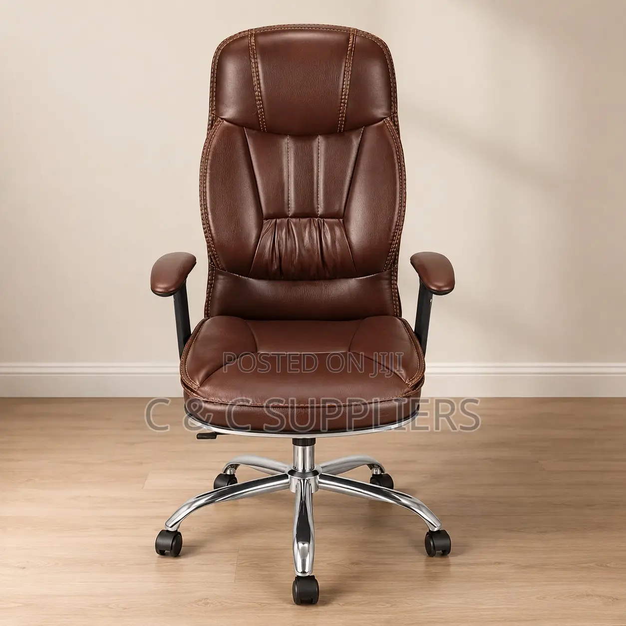 Brown Leather Swivel Generic Seat