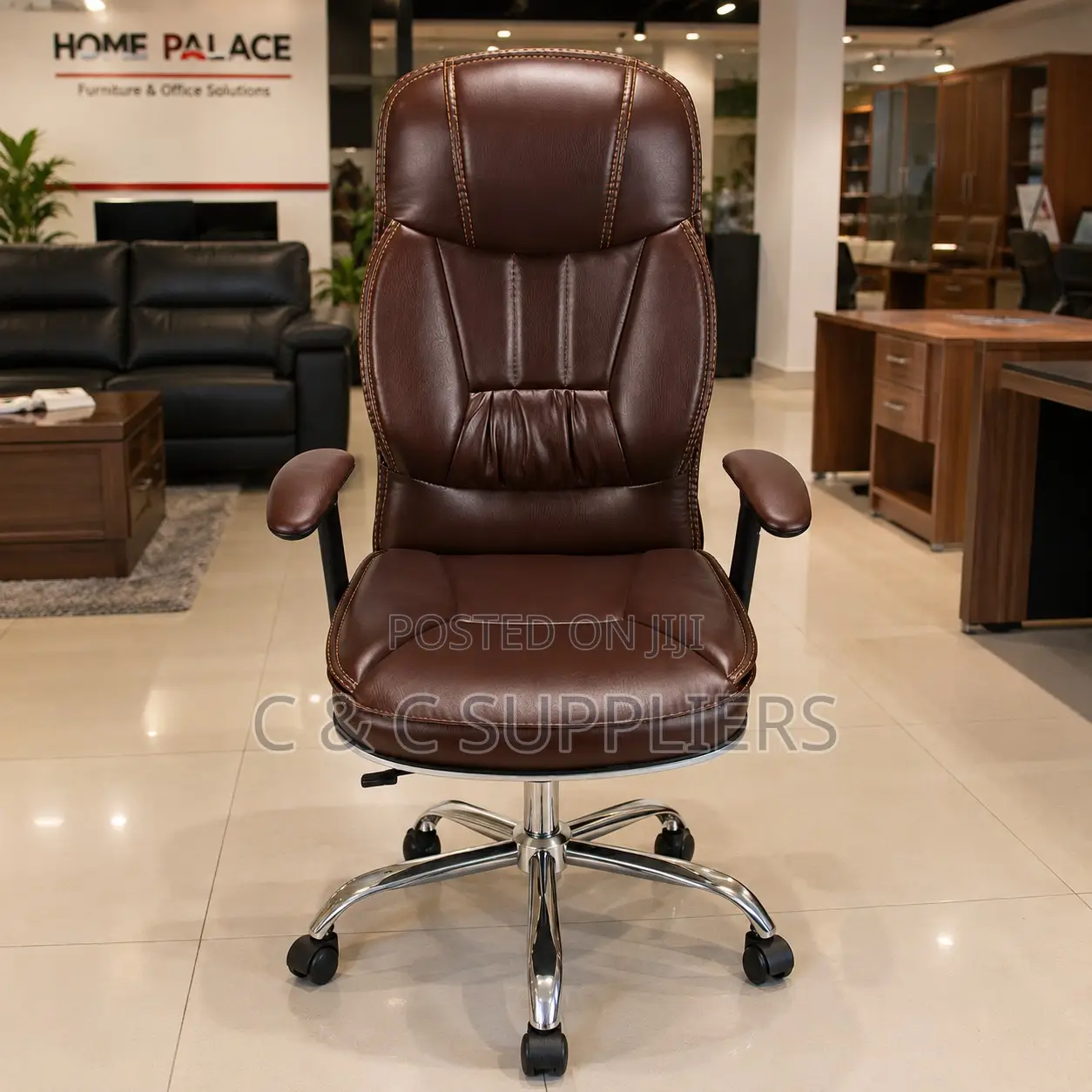 Brown Leather Swivel Generic Seat