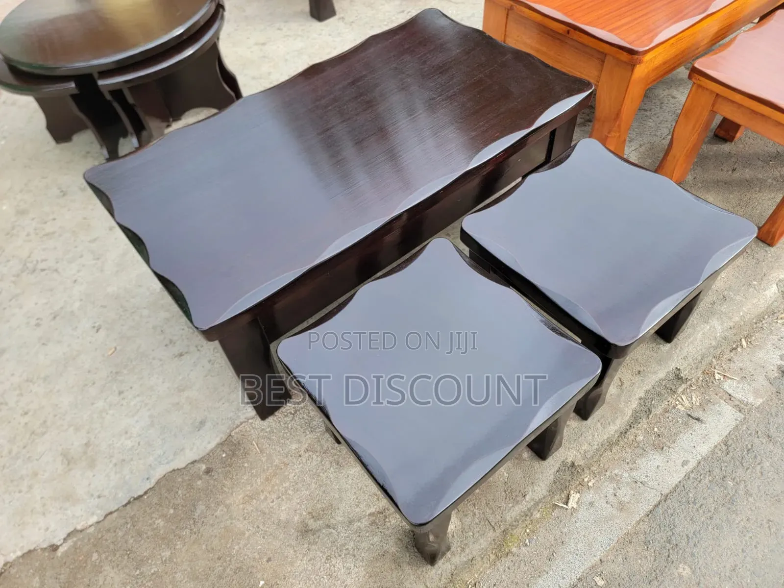 Wooden Coffee Table Sets - With Stools