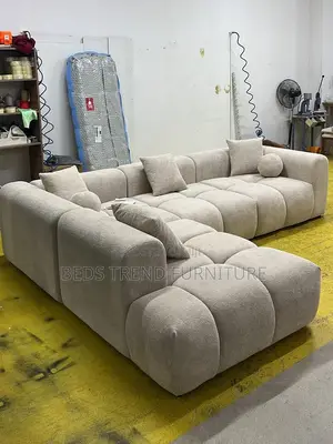 6-Seater L Seat Bubble Design Off-White Color