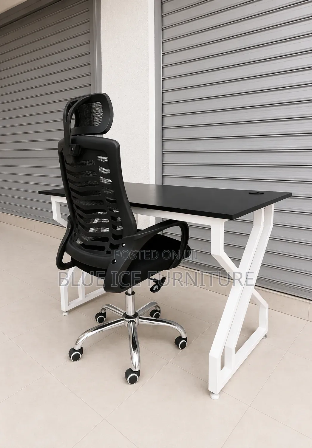 Study Office Desk With Mesh Swivel Headrest Chair