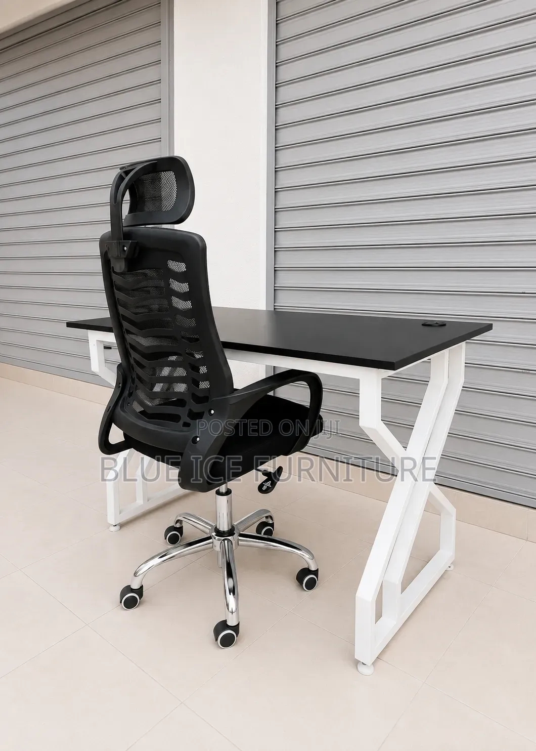 Study Office Desk With Mesh Swivel Headrest Chair
