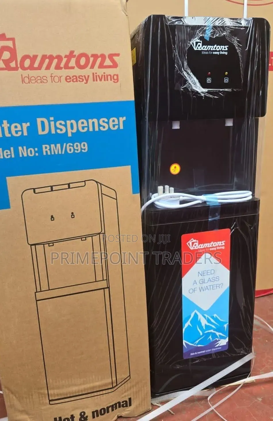 Ramtons Black Hot Normal Standing Water Dispenser