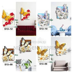 3D Wall Wallpaper Embossed Butterflies Flowers