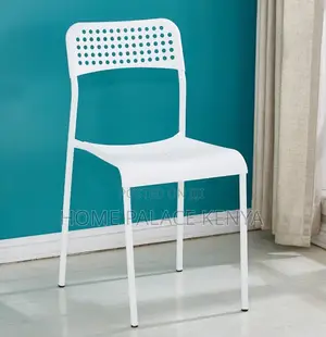 Home Chair: Classic White Metal Mesh Chair With Holes