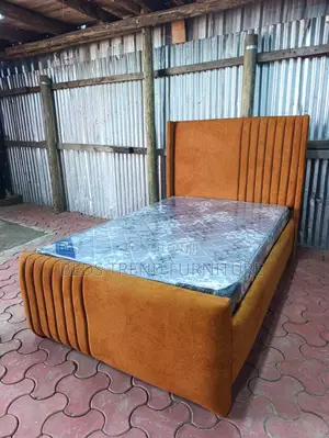4x6 Chester Bed Burnt Orange Upholstered Design