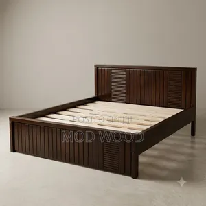 Modern Slatted 6ft by 6ft Solid Wood Platform Bed Frame