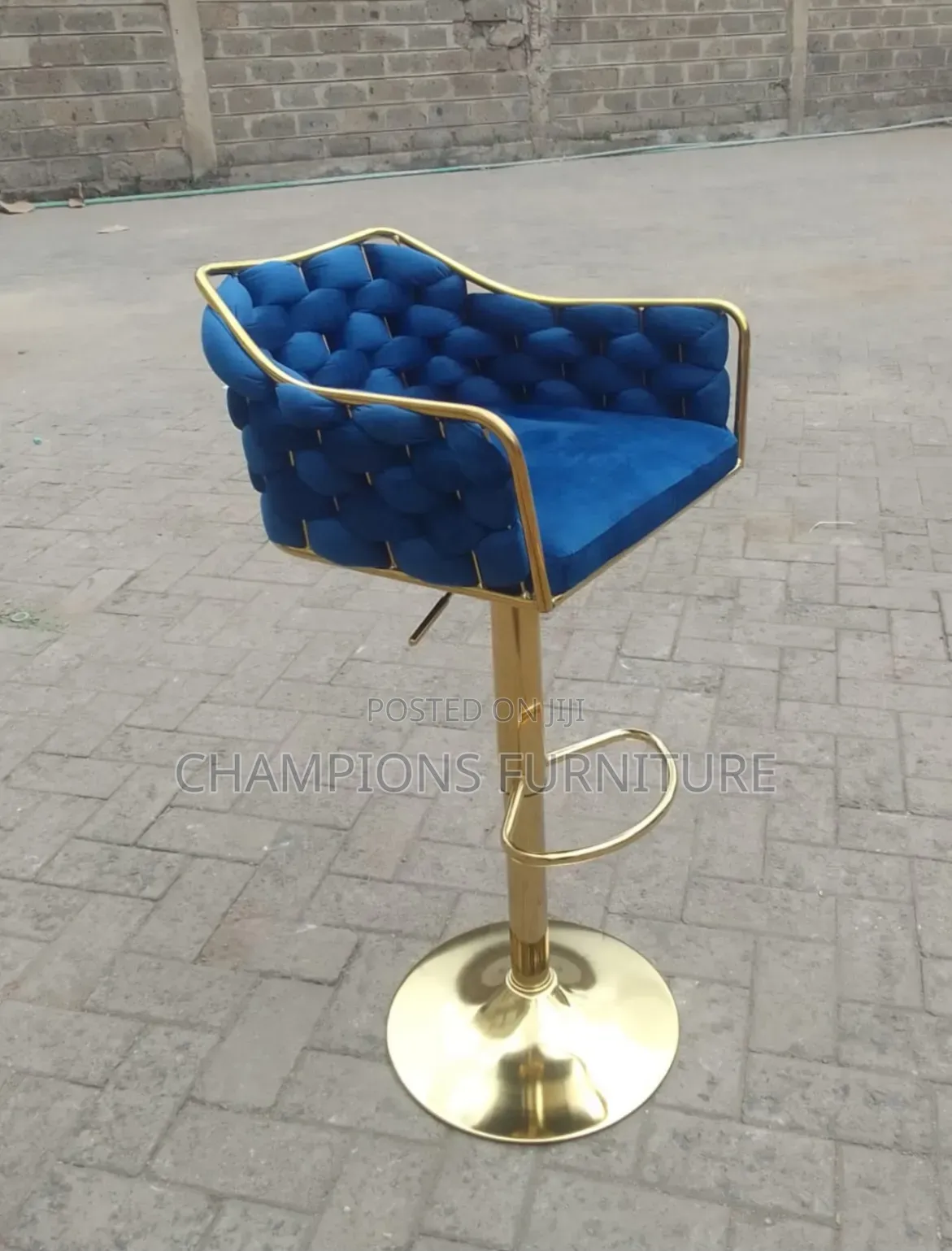 Braided Velvet Bar Stool