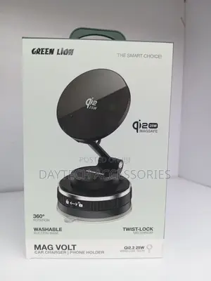 GreenLion Mag Volt Car Charger Phone Holder 25W Qi2 Wireless Charger