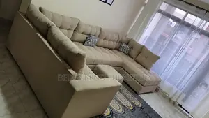 9-Seater U Shaped Beige Tufted Sofa