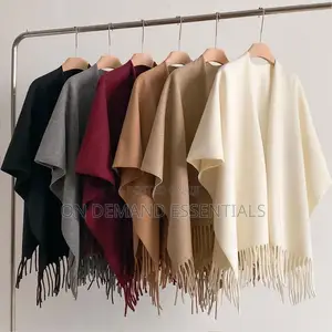Winter Women Poncho Warm Shawl Double Sided Designer
