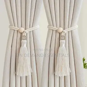 2 Bohemian Fashion Adjustable Cotton Cord Curtain Straps