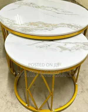 Modern Luxury 2in1 Pure Marble Nesting Tables