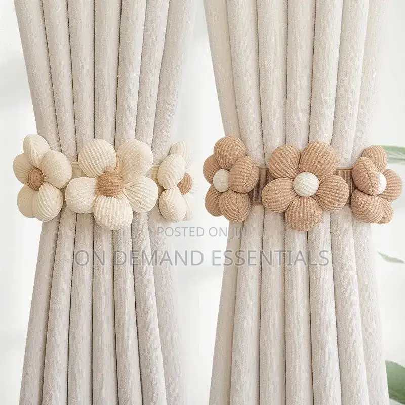 1p Flower Drapes Tiebacks Handwoven Fabric Flower Shape Drape Tiebacks