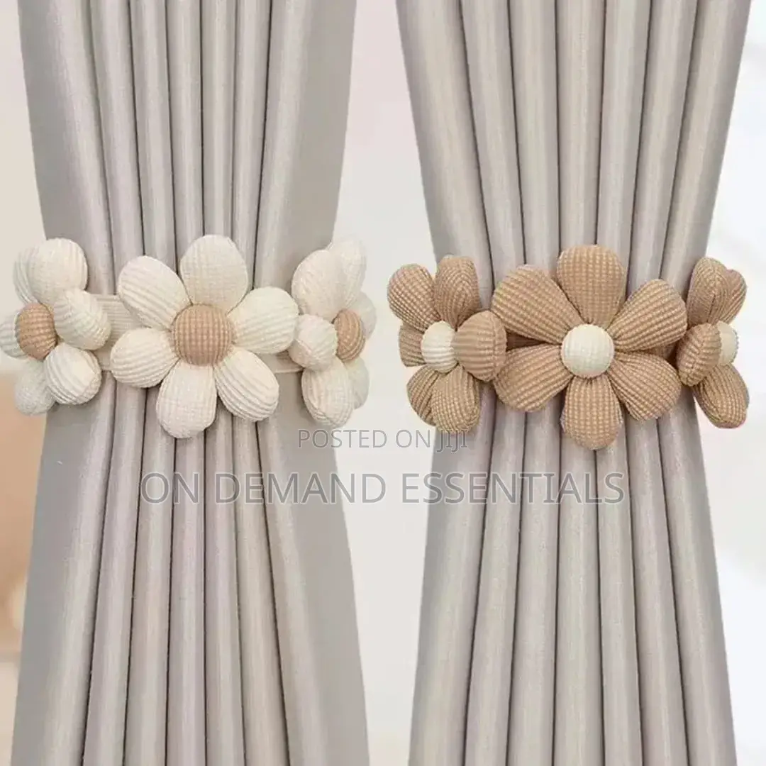 1p Flower Drapes Tiebacks Handwoven Fabric Flower Shape Drape Tiebacks