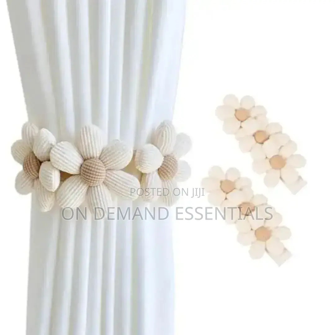 1p Flower Drapes Tiebacks Handwoven Fabric Flower Shape Drape Tiebacks