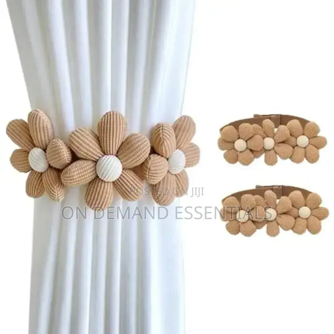 1p Flower Drapes Tiebacks Handwoven Fabric Flower Shape Drape Tiebacks