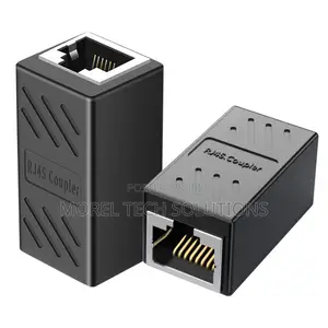 RJ45 Inline Coupler - Female to Female Network Cable Extender (Black)
