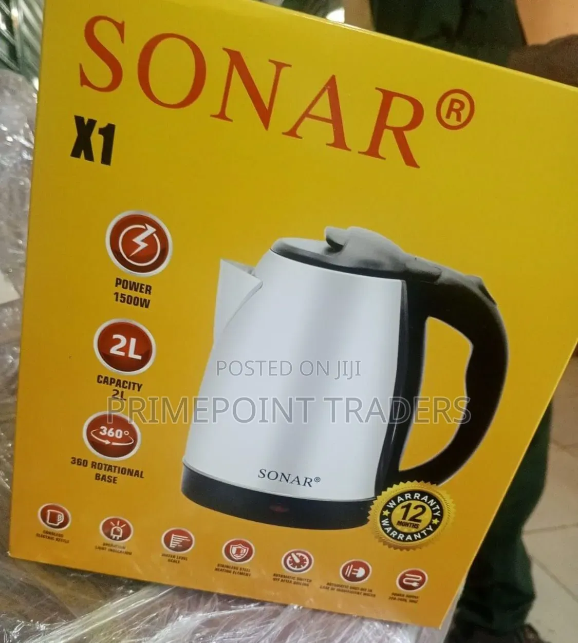 Sonar 2L Electric Kettle – Fast Boiling for Everyday Convenience
