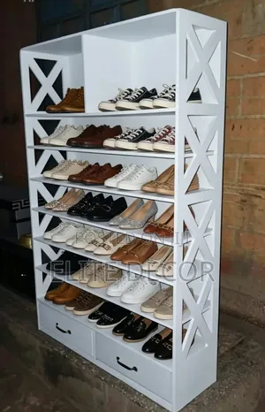 Executive Wooden Shoe Rack – Modern Multi-Tier Shoe Storage Cabinet
