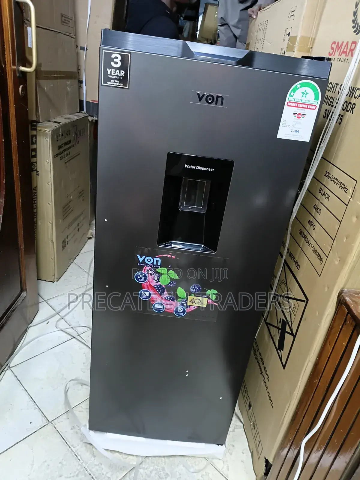 Von 176 Litres Fridge With Built-in Water Dispenser