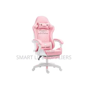 GOBOOMAN Cute Pink White PU Leather Gaming