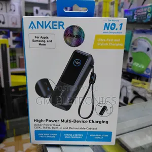 Anker Zolo Power Bank 25,000mAh, 165W, Built-in Retractable Cables.