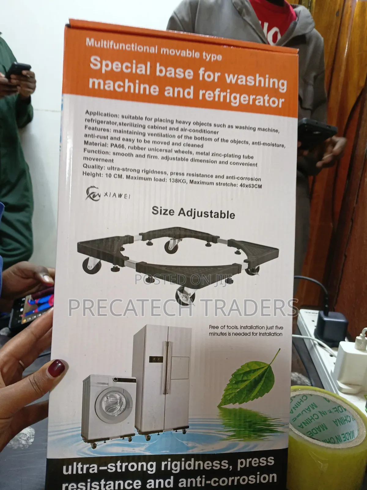 Adjustable Washing Machine Refrigerator Stand With Wheels