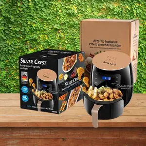 Space-Saving Silver Crest 4/5/6/8l Touch Screen Digital Air Fryer