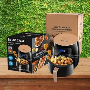 Space-Saving Silver Crest 4/5/6/8l Touch Screen Digital Air Fryer