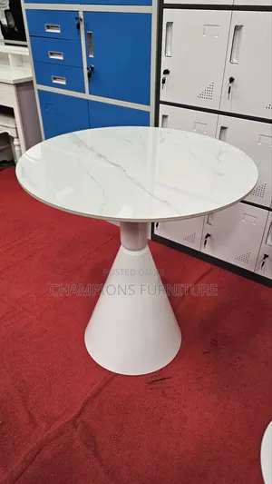 Round White Marble Cafe Table