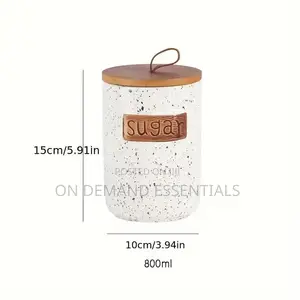 800Ml Coffee Bean Container, White Black Dot Smooth Ceramic Sealed