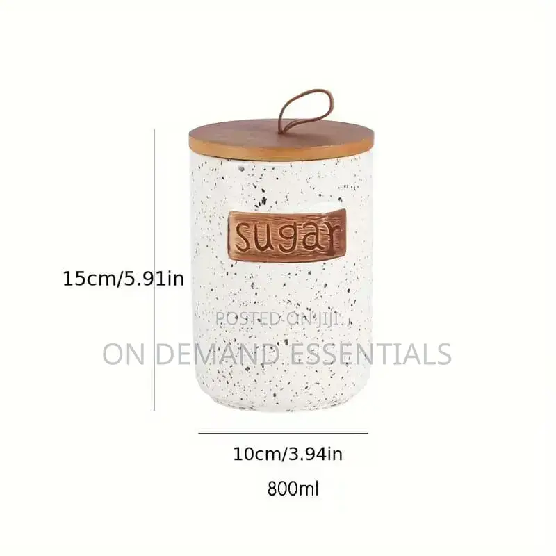 800Ml Coffee Bean Container, White Black Dot Smooth Ceramic Sealed