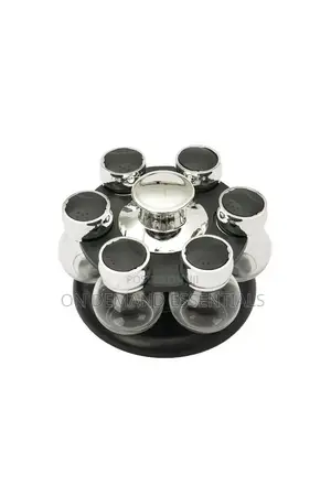 *Revolving Spice Rack | Glass Jar Bottles Set of 6 | Spice Jars