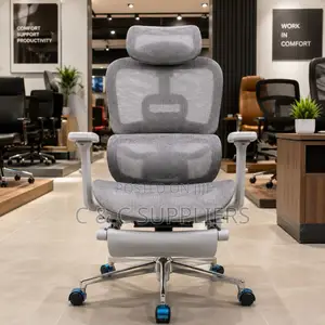 Adjustable White Mesh Ergonomic Seat