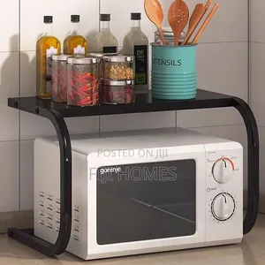 1 Tier Metallic Microwave Organizer Shelf