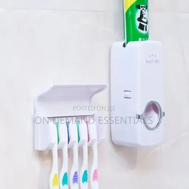 Toothpaste Dispenser and Toothbrush Holder Set, Wall Mounted