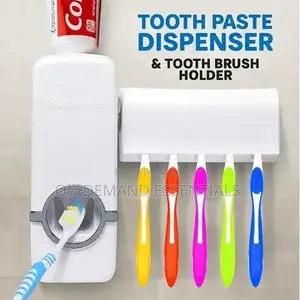 Toothpaste Dispenser and Toothbrush Holder Set, Wall Mounted