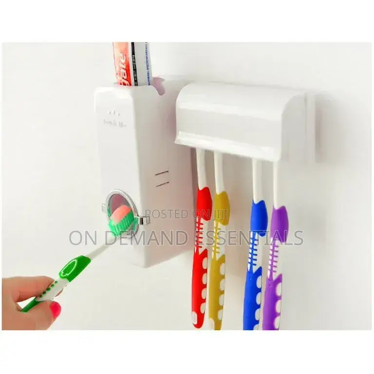 Toothpaste Dispenser and Toothbrush Holder Set, Wall Mounted