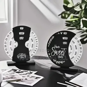Perpetual Wooden Block Calendar for Home Office Desk