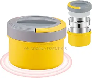 Portable Macaron 800ml Stylish Round Shape With Steel Insert