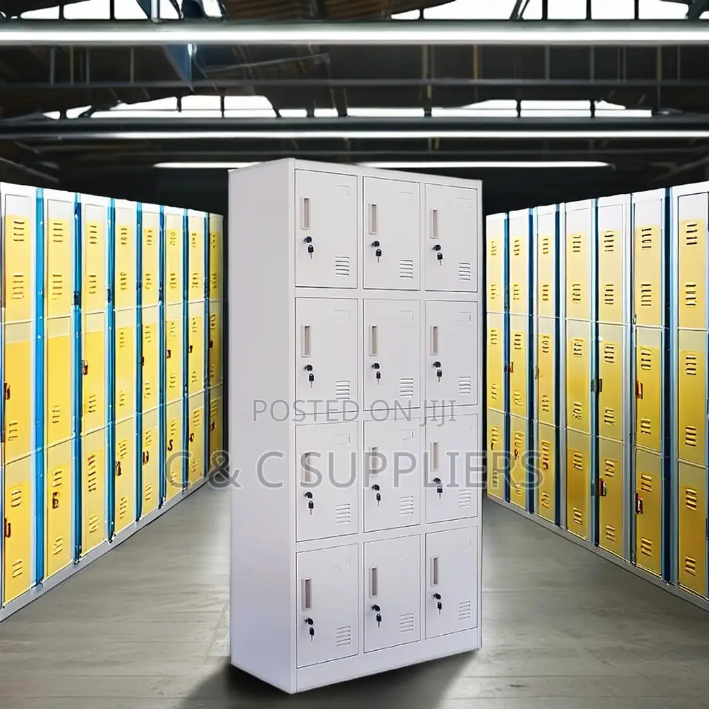 12-Door Metallic Storage Locker Cabinet
