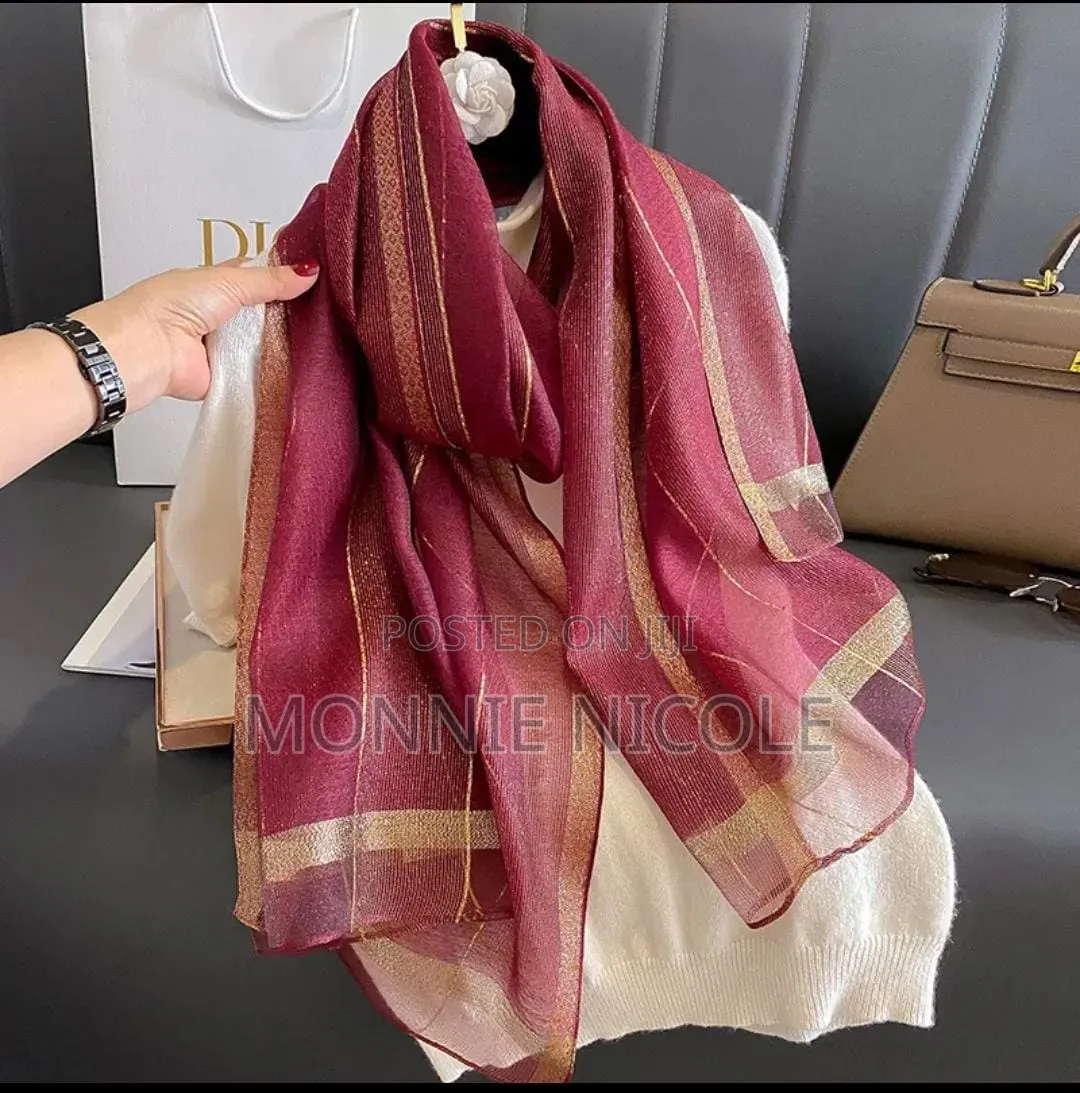 Burgundy Silk Versatile Scarves