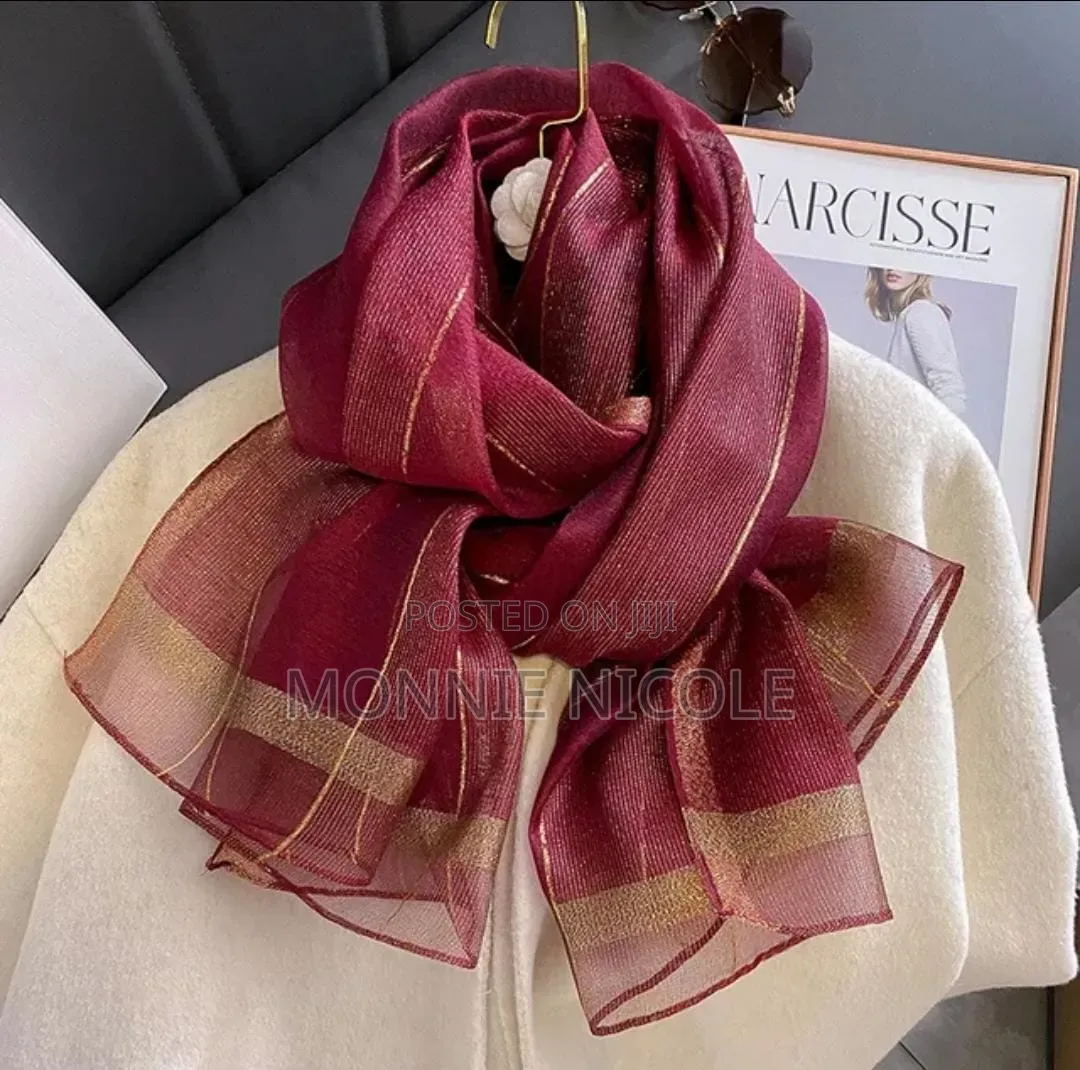 Burgundy Silk Versatile Scarves