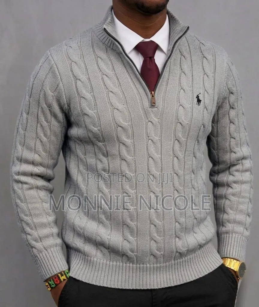 Men Grey Ralph Lauren Official POLO Sweater