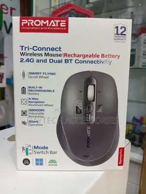 This Is a Promate SamoTri Rechargeable Wireless Mouse
