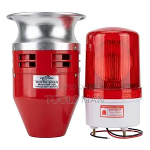 Motor Siren & Rotary Warning Light Security Combo - 220v-240v AC Alarm