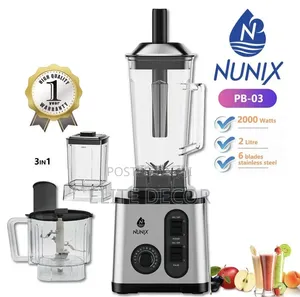 Nunix PB-03 3-in-1 Commercial Blender 2000W 2L Jar | Grinder Chopper