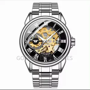 FNGEEN Premium Skeleton Dial Watch – Classic Roman Numeral Design